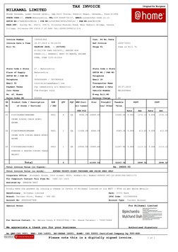 Original for Recipient    
TAX INVOICE          
NILKAMAL LIMITED
@home Yerwada, Lower Ground Level,, Opp.Golf Course, Shastr
