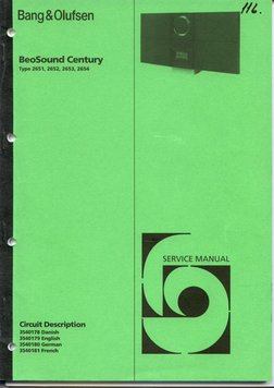 BeoSound Century Service Manual | PDF | Decibel | Loudspeaker