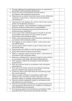 Housekeeping NC II Assessment Guide | PDF | Housekeeping | Bed