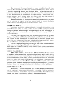 3 
 
The primary tool for structural analysis of beams is the Euler–Bernoulli beam 
equation. Other mathematical methods for