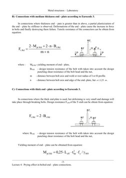 Metal structures – Laboratory 
________________________________________________________________________________ 
____________
