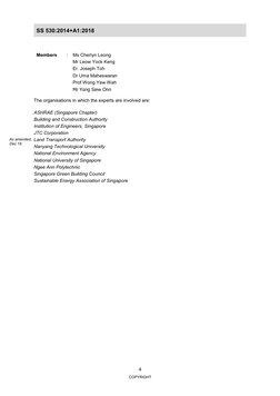 SS 530:2014+A1:2018 
 
4 
COPYRIGHT 
As amended, 
Dec 18 
Members 
: 
Ms Cherlyn Leong 
 
 
Mr Leow Yock Keng 
 
 
Er. Joseph
