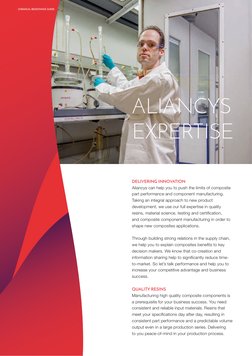 ALIANCYS
EXPERTISE
DELIVERING INNOVATION
Aliancys can help you to push the limits of composite
part performance and compon