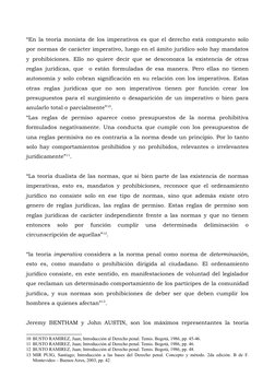 “En la teoría monista de los imperativos es que el derecho está compuesto solo
por normas de carácter imperativo, luego en el