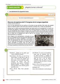 Unidad 1 La mejor forma de expresarse 
 
Unidad 1 | La mejor forma de expresarse 
Lengua castellana y Literatura 3.º ESO 
¿Re