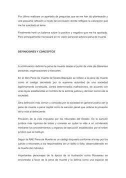 Por último realizare un apartado de preguntas que se me han ido planteando y
una pequeña reflexión a modo de conclusión donde