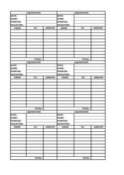 Liquidation Signature Example Liquidation Document Template | PDF