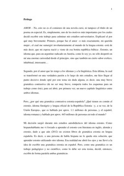 1 
Prólogo 
 
AMOR – No, esto no es el comienzo de una novela cursi, ni tampoco el título de un 
poema en especial. Es, sim