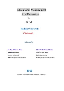 Educational Measurement and Evaluation Notes | PDF | Validity ...