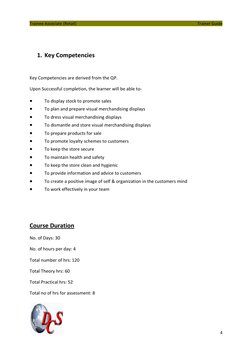 Trainee Associate (Retail) 
 
                            Trainer Guide 
 
 
4 
 
 
 
1. Key Competencies 
 
Key Competencies