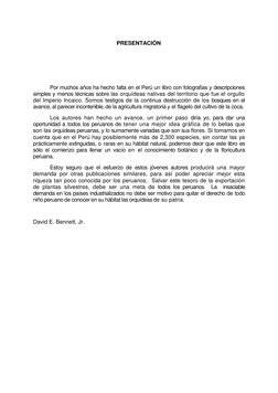 PRESENTACIÓN 
 
 
 
 
 
Por muchos años ha hecho falta en el Perú un libro con fotografías y descripciones 
simples y menos t