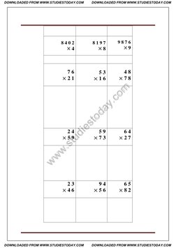 Class 3 Multiplication Worksheet | PDF | Arithmetic | Teaching Mathematics
