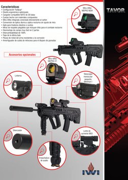 Características
• Configuración "bullpup"
• Diseño ergonómico optimizado
• Cargador compatible NATO de 30 balas
• Cuerpo hech