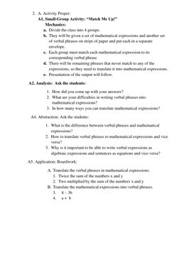 Translating Verbal Phrases in Algebra | PDF | Group (Mathematics ...