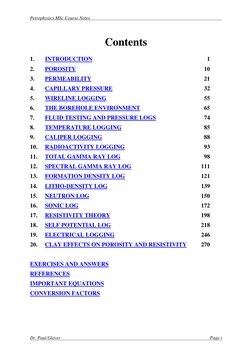 Petrophysics MSc Course Notes