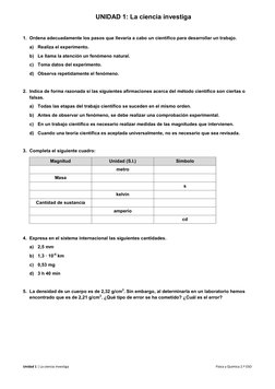Unidad 1 | La ciencia investiga