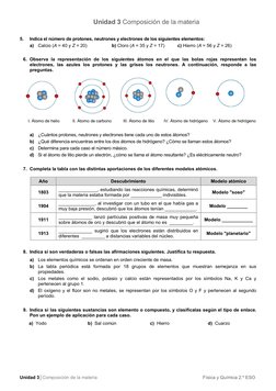 Unidad 3│Composición de la materia 
                                                          Física y Química 2.º ESO