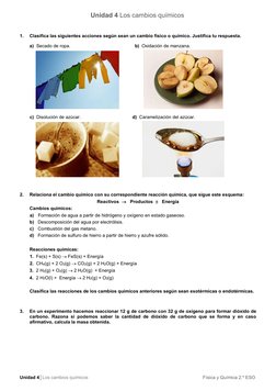 Unidad 4│Los cambios químicos 
                                                          Física y Química 2.º ESO 
Unidad