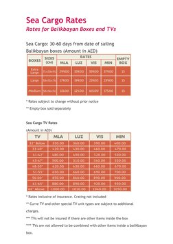 LBC Air and Sea Cargo Rates 2024 | PDF
