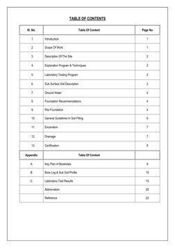 TABLE OF CONTENTS 
 
Sl .No.  
Table Of Content 
Page No 
1.  
Introduction  
1 
2.  
Scope Of Work 
1 
3.  
Description