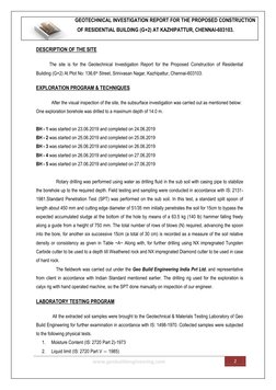 GEOTECHNICAL INVESTIGATION REPORT FOR THE PROPOSED CONSTRUCTION 
OF RESIDENTIAL BUILDING (G+2) AT KAZHIPATTUR, CHENNAI-603