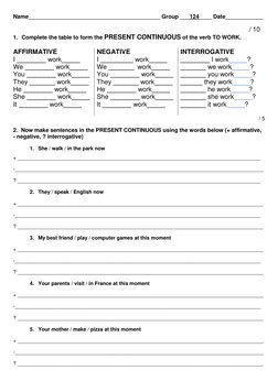 Name__________________________________________ Group ___124____ Date____________ 
 
         / 10 
1. Complete the table to f