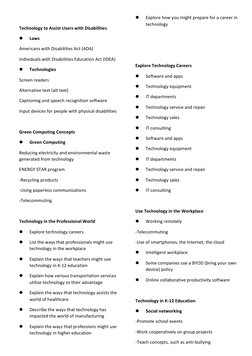 Technology to Assist Users with Disabilities 
 
Laws 
Americans with Disabilities Act (ADA) 
Individuals with Disabilities