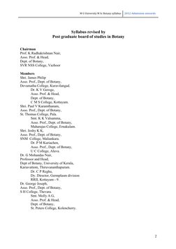 M G University M Sc Bot