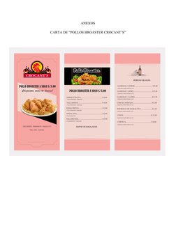  
ANEXOS 
CARTA DE “POLLOS BROASTER CROCANT’S” 
 
 
