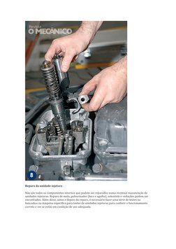 Reparo da unidade injetora 
  
Não são todos os componentes internos que podem ser reparados numa eventual manutenção de