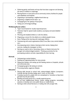 6 
 
 
 
 
 Gathering gently used books and toys that have been outgrown and donating 
the items to children in orphanage.