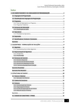 Escola Profissional Vasconcellos, Lebre 
Curso Técnico de Eletrónica, Automação e Comando 
 
1 
UFCD 6051 e 6052 – Professora