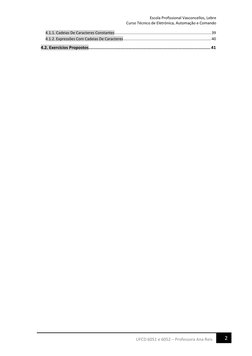 Escola Profissional Vasconcellos, Lebre 
Curso Técnico de Eletrónica, Automação e Comando 
 
2 
UFCD 6051 e 6052 – Professora