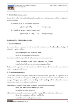 DEPARTAMENTO DE LENGUAS CLÁSICAS                                                        SINTAXIS DE LAS SUBORDINADAS 
IES