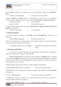 DEPARTAMENTO DE LENGUAS CLÁSICAS                                                        SINTAXIS DE LAS SUBORDINADAS 
IES