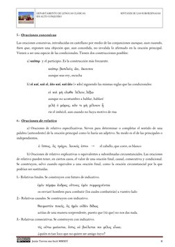 DEPARTAMENTO DE LENGUAS CLÁSICAS                                                        SINTAXIS DE LAS SUBORDINADAS 
IES