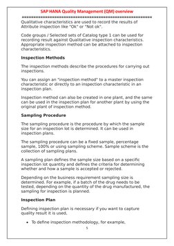 SAP HANA Quality Management (QM) overview
========================================================
Qualitative characteristic
