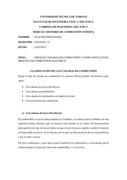 UNIVERSIDAD TÉCNICA DE AMBATO  
FACULTAD DE INGENIERÍA CIVIL Y MECÁNICA 
CARRERA DE INGENIERÍA MECÁNICA 
MODULO: MOTORES DE C