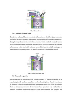 Fig. 6. Cámara de tina 
g) Cámara en forma de cuña 
Es más bien reducida. El cortó recorrido de la llama (que va desde la b