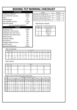 757 Normal Checklist Boeing 757 Normal Checklist | PDF | Takeoff | Switch