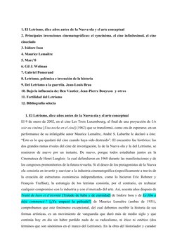 1. El Letrismo, diez años antes de la Nueva ola y el arte conceptual 
2. Principales invenciones cinematográficas: el synci