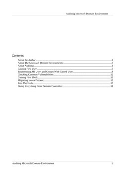 Auditing Microsoft Domain Environment
Contents
A