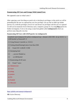 Auditing Microsoft Domain Environment
Enumeratin