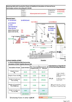 Retaining Wall Stability and Design Calculations | PDF | Structural ...