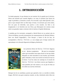 Blanca Ballesteros Cassany              “De Oliver Wood a Marc Roure: nombres propios en Harry Potter” 
 
3 
1. INTRODUCCIÓN