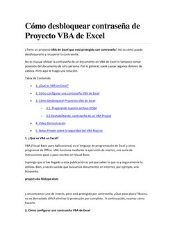 Desbloquear Contraseña VBA en Excel | PDF | Visual Basic para ...