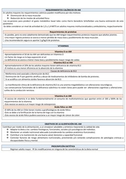 REQUERIMIENTOS CALÓRICOS EN AM  
En adultos mayores los requerimientos calóricos pueden modificarse por dos motivos:  
