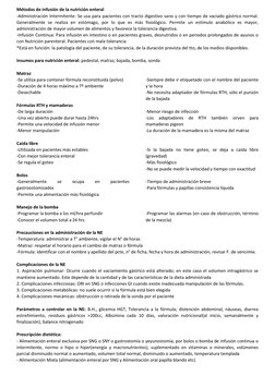 Métodos de infusión de la nutrición enteral  
-Administración Intermitente: Se usa para pacientes con tracto digestivo sano y