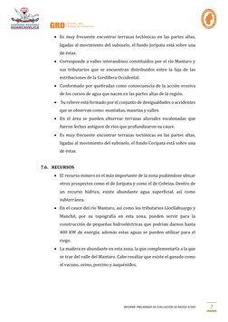 INFORME PRELIMINAR DE EVALUACION DE RIESGO N°043 
7 
 Es muy frecuente encontrar terrazas tectónicas en las partes