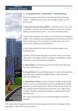 INTRODUCTION
PAGE | 04
II. COMMERCIAL PROPERTY INSURANCE
Business property insurance is something every company
needs – wheth